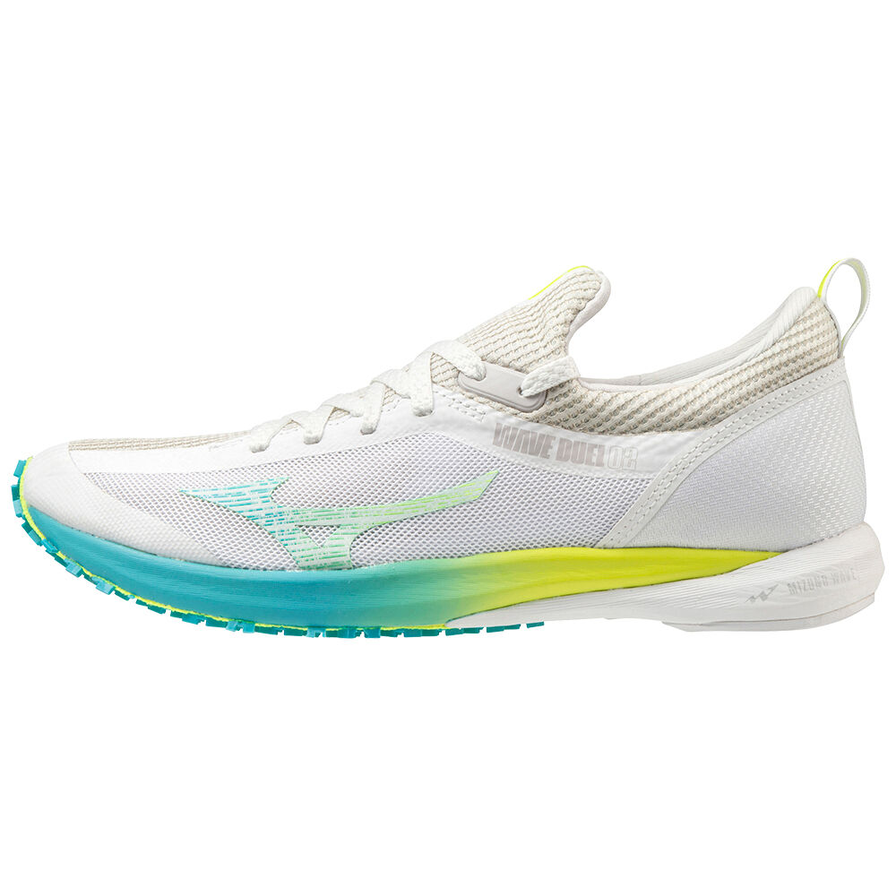 Sapatilhas Running Mizuno Wave Duel 2 - Mulher - Branco/Amarelas/Azuis - FTCXL2534